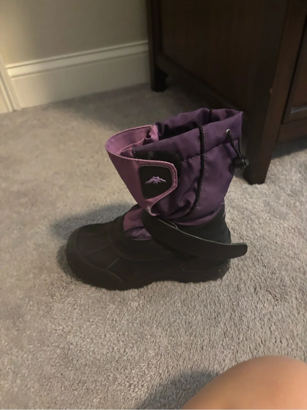 Girls Purple Winter Snow Boot with Black Sole